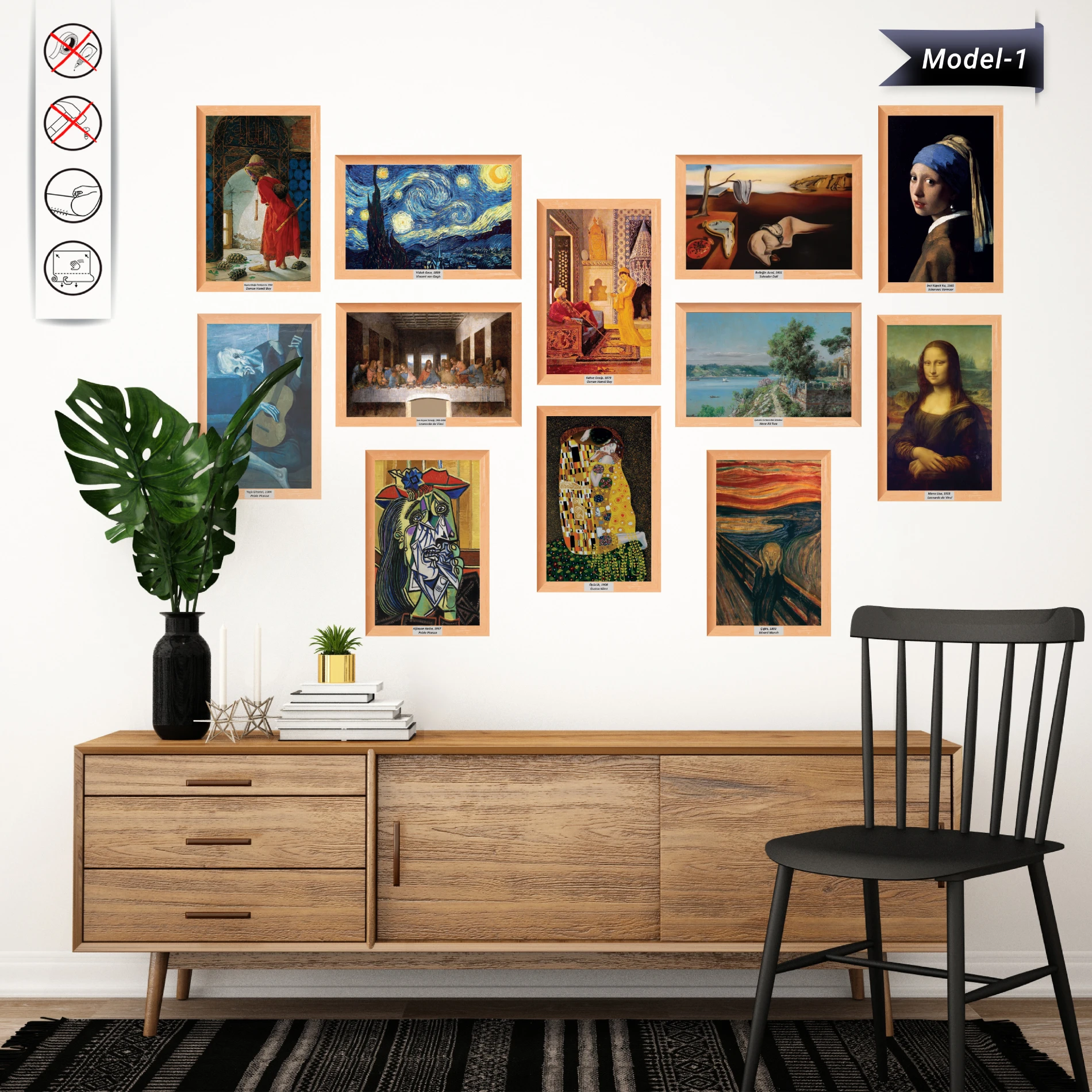 Statik Tutunma Özellikli Tablo - Poster Diğer (Model- 6)