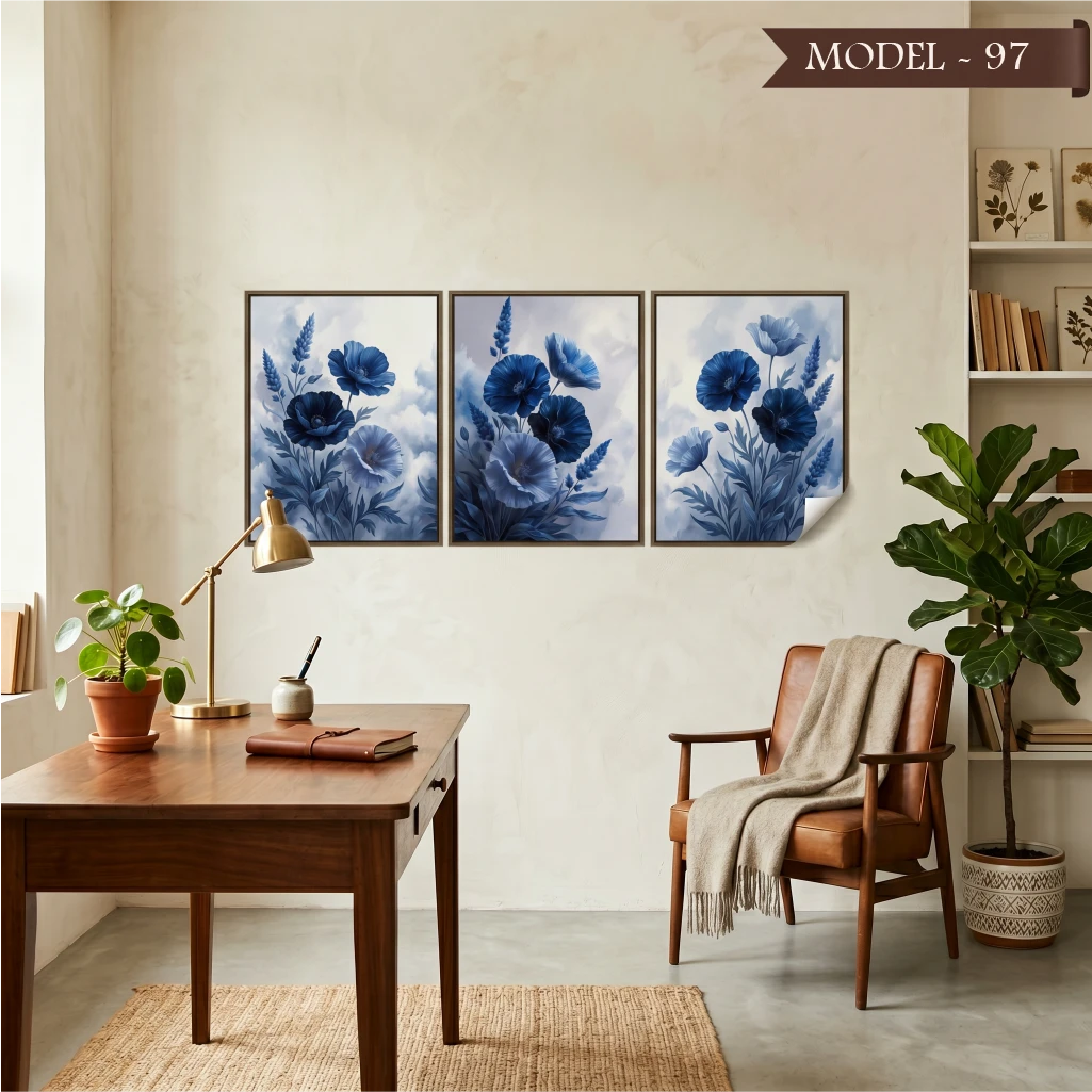 Statik Tutunma Özellikli Tablo - Poster Çiçek (Model- 97)