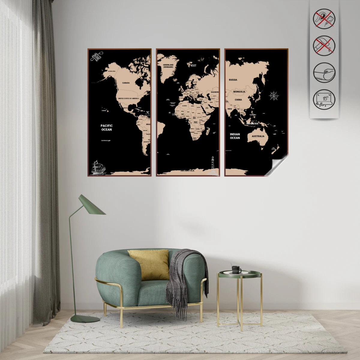 Statik Tutunma Özellikli Tablo - Poster Modern (Model- 27)