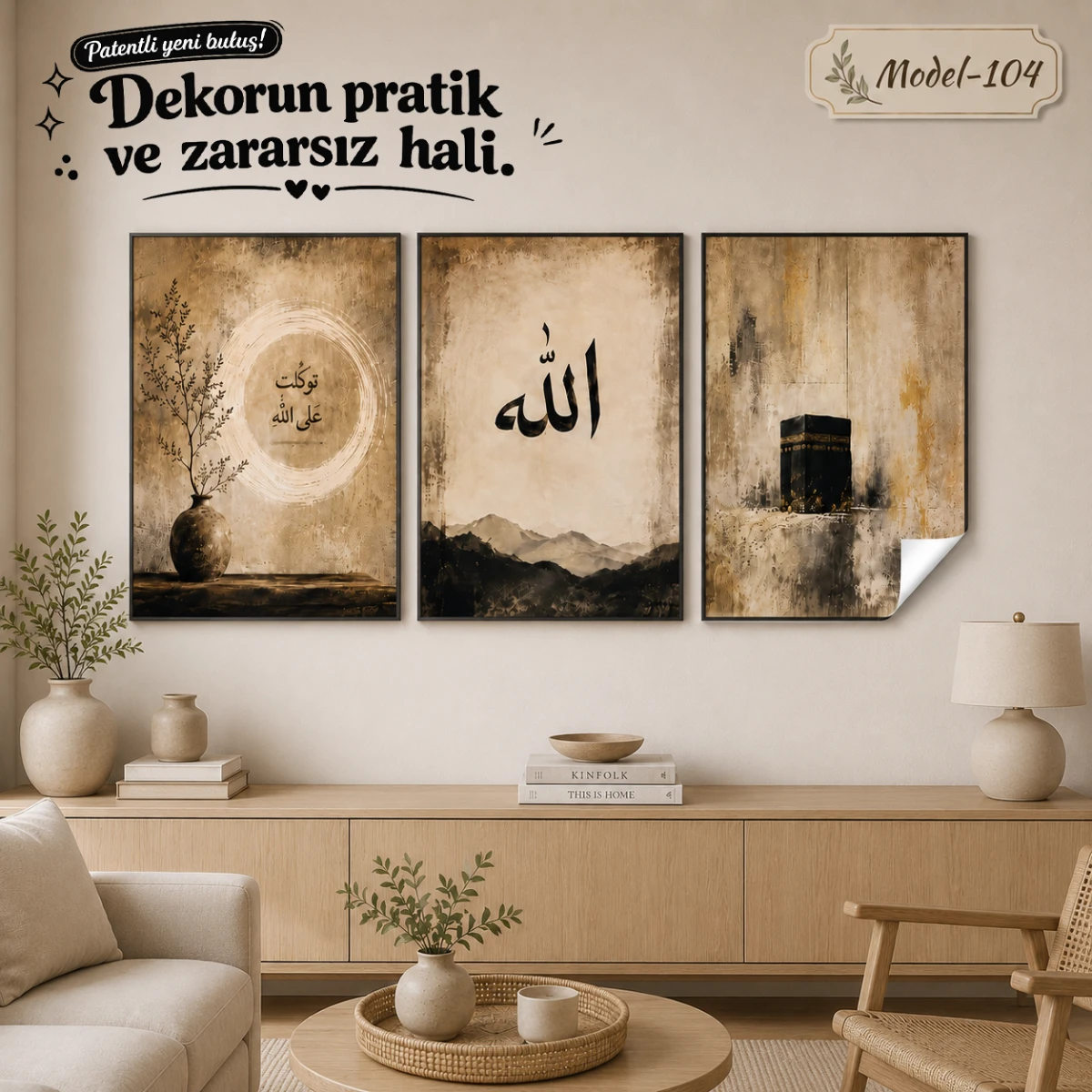 Statik Tutunma Özellikli Tablo - Poster Dini (Model- 104)