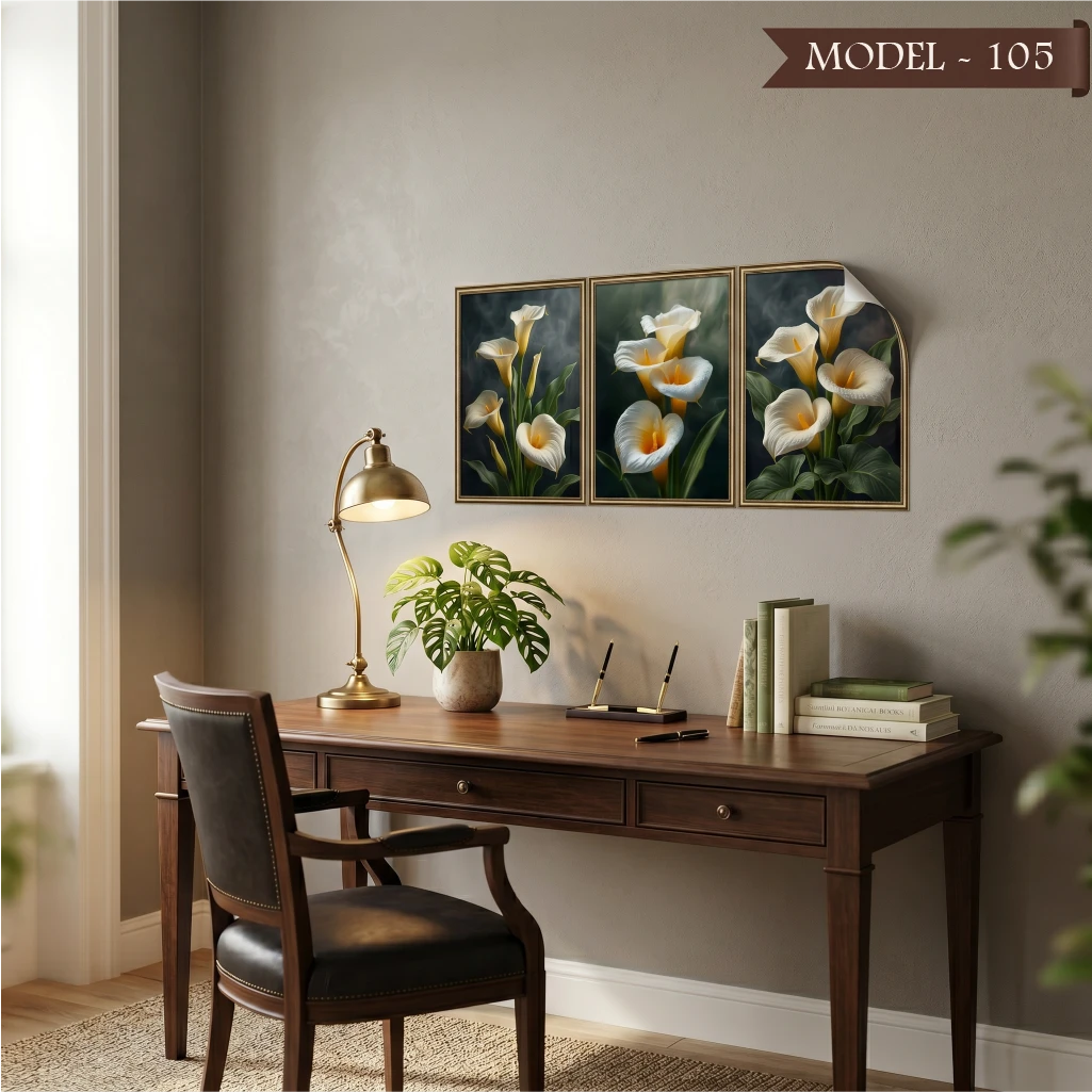 Statik Tutunma Özellikli Tablo - Poster Çiçek (Model- 105)