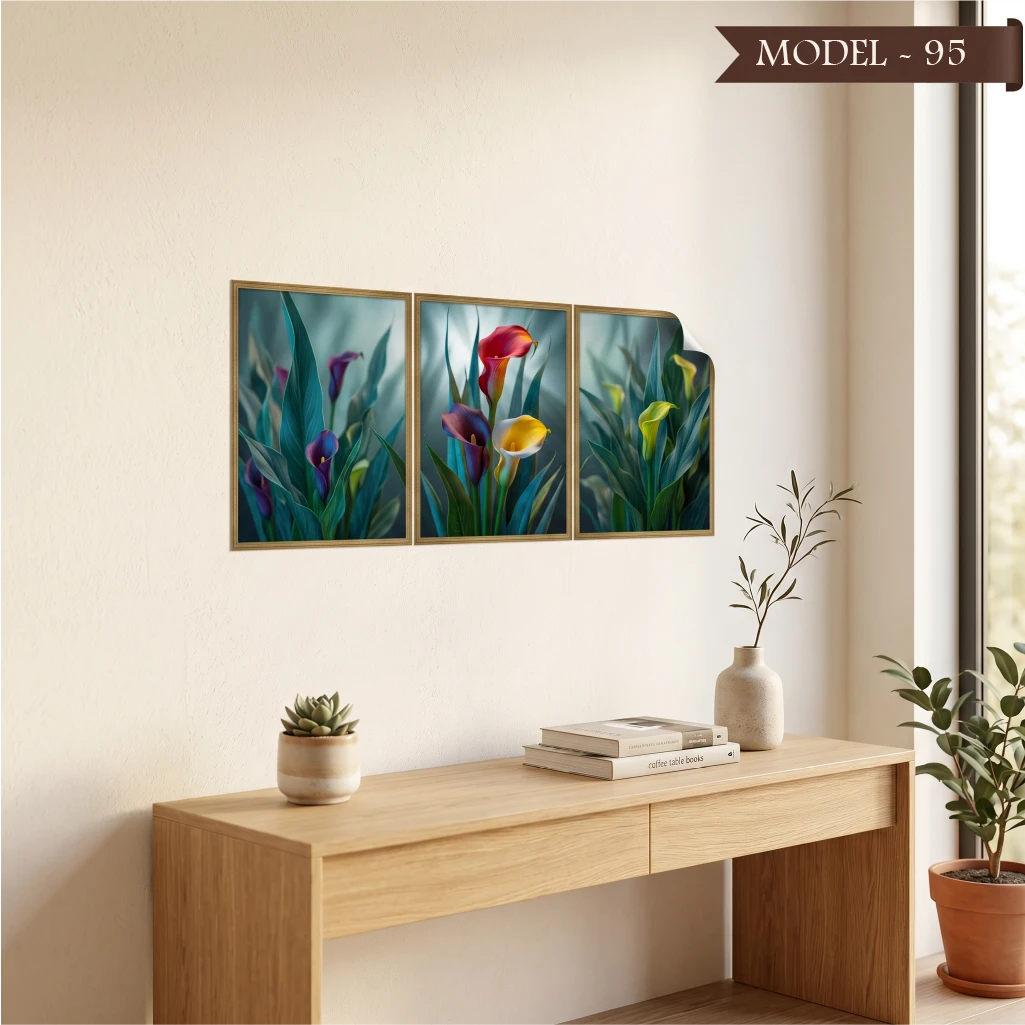 Statik Tutunma Özellikli Tablo - Poster Çiçek (Model- 95)