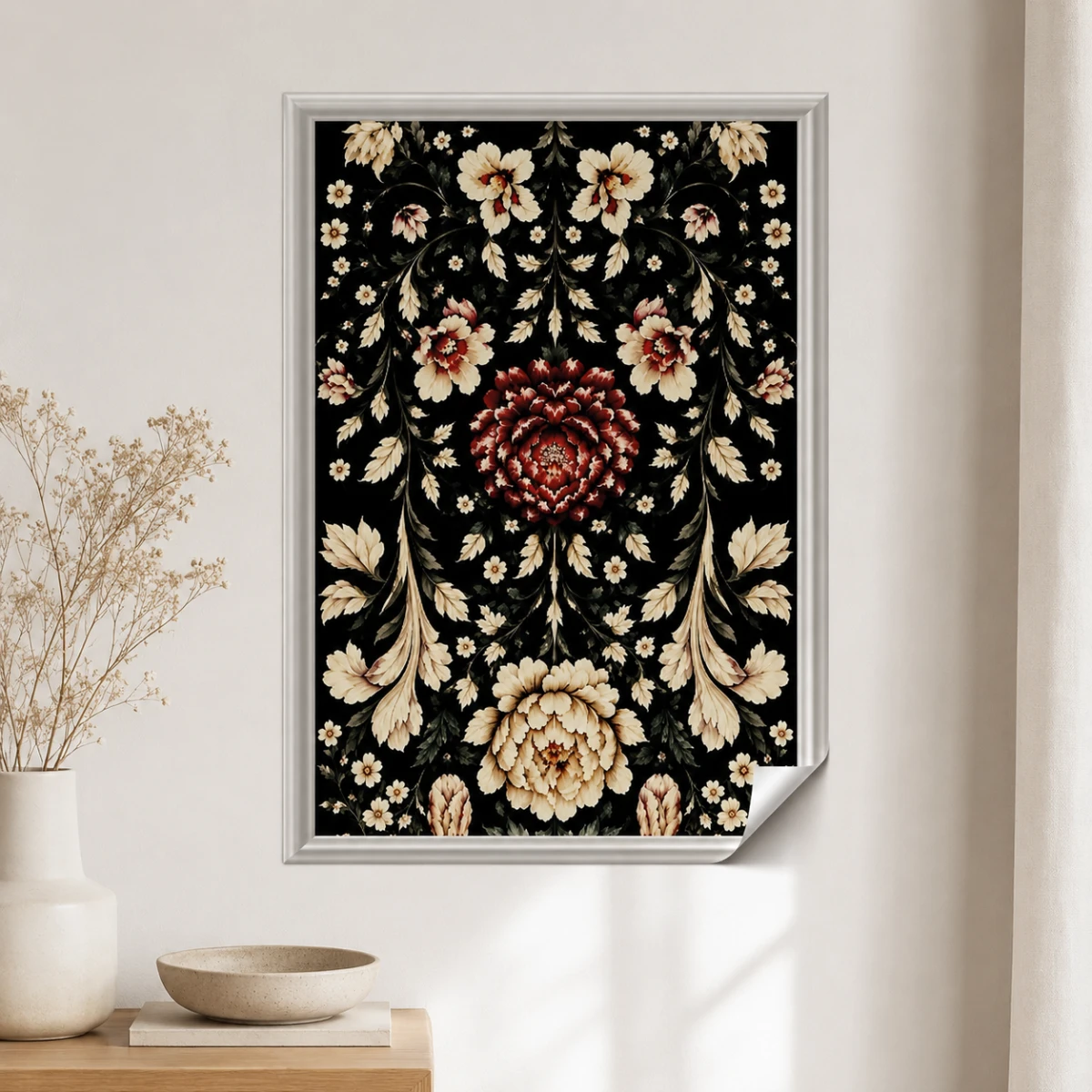 Statik Tutunma Özellikli Tablo - Poster Çiçek (Model-92)