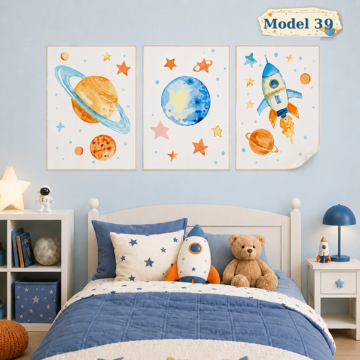 Statik Tutunma Özellikli Tablo - Poster Çocuk Odası (Model- 39