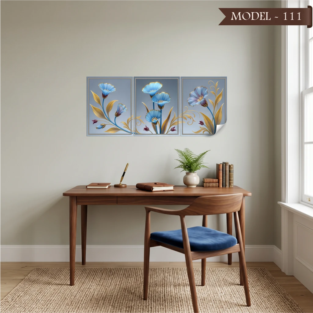 Statik Tutunma Özellikli Tablo - Poster Çiçek (Model- 111)