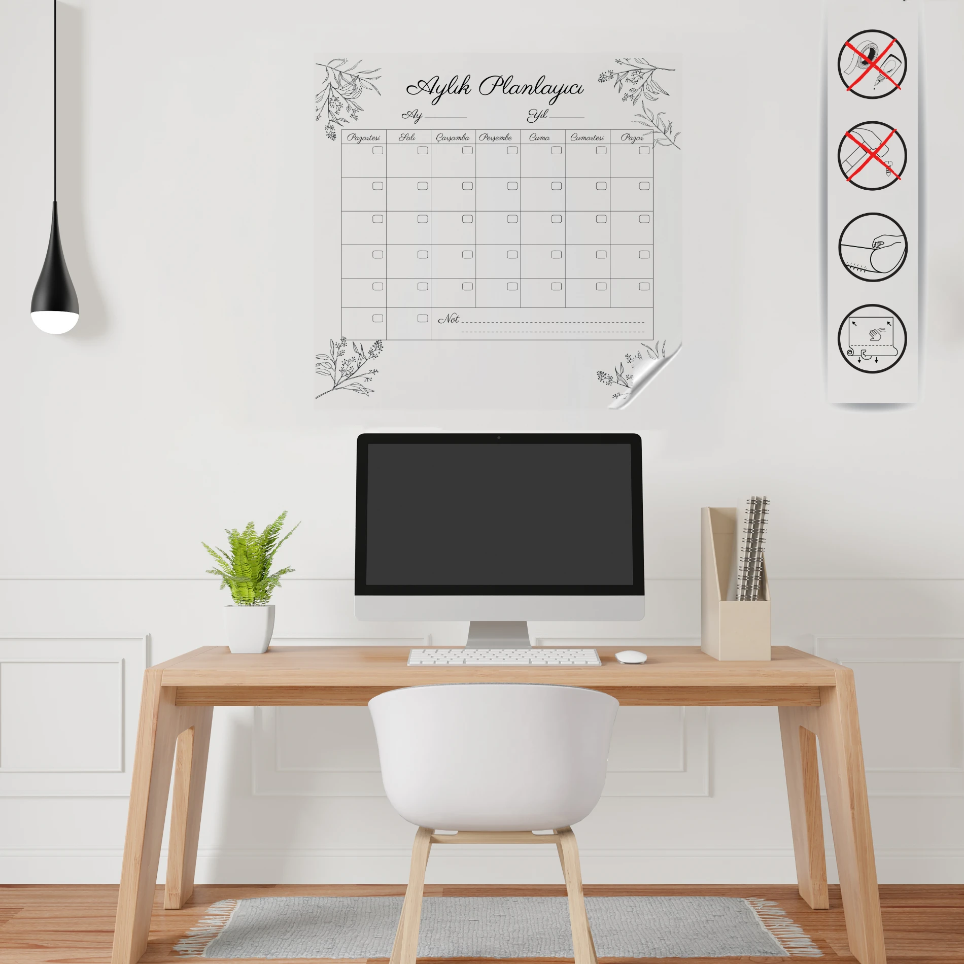 Statik Kağıt Aylık Planlayıcı (Model -2)