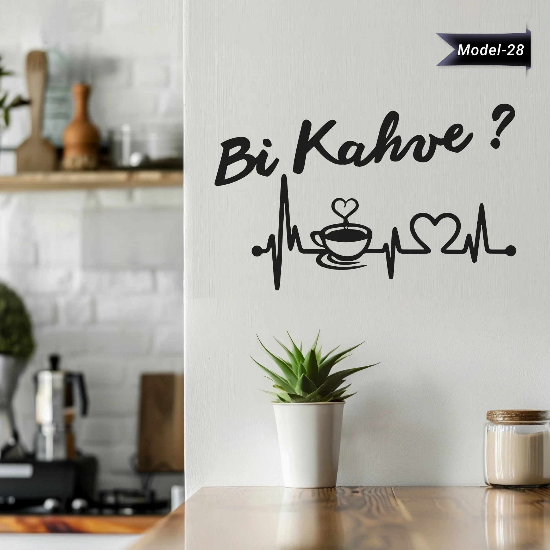 Ev Dekorasyon Bi Kahve Sticker (Model-28)