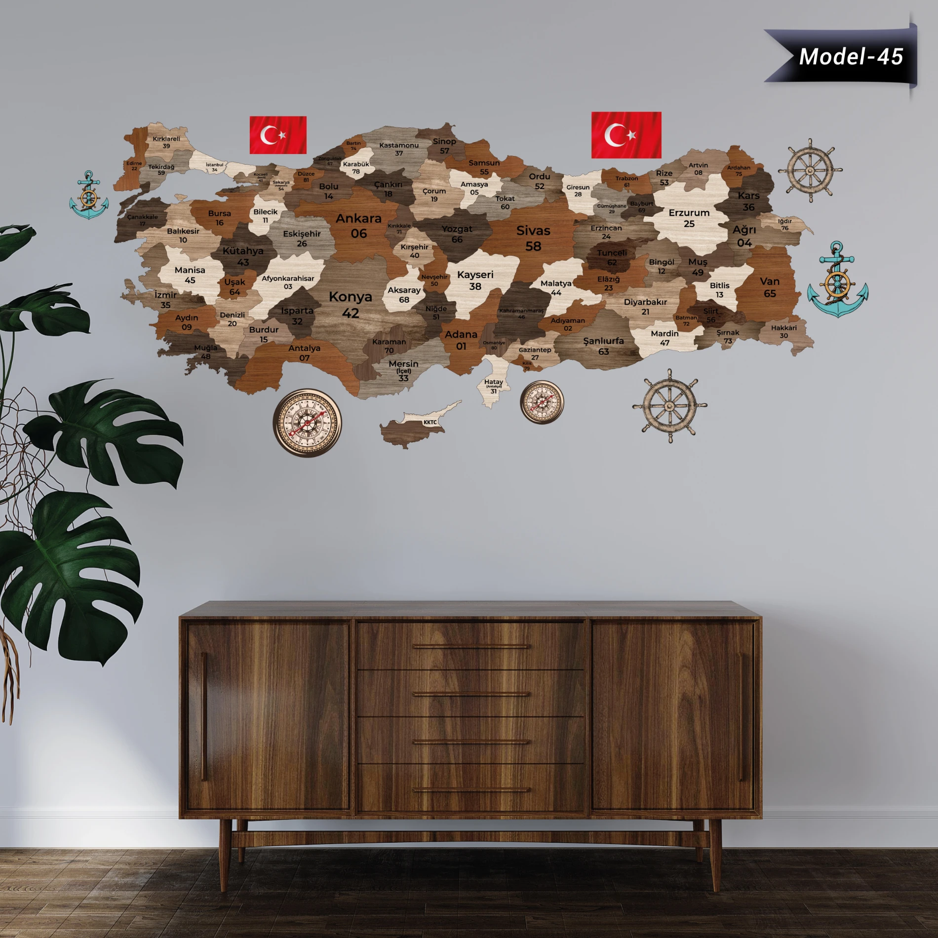 Ev Dekorasyon Türkiye Haritası Puzzle Sticker (Model-45)