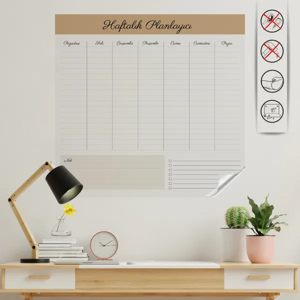 Statik Kağıt Haftalık Planlayıcı (Model -4)