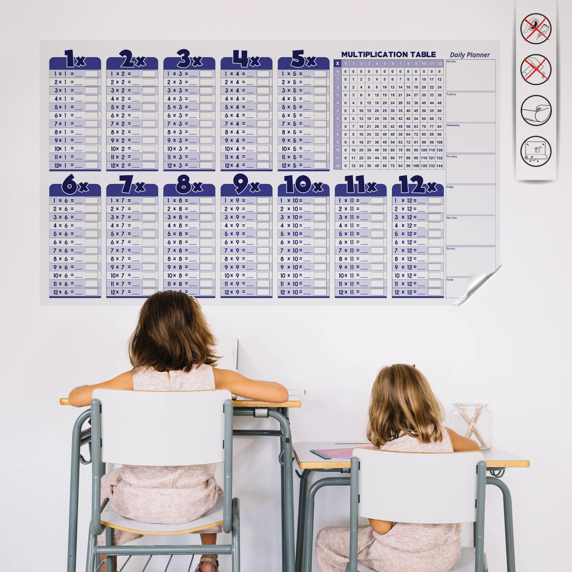 Statik Kağıt Çarpım Tablosu (Model-2)