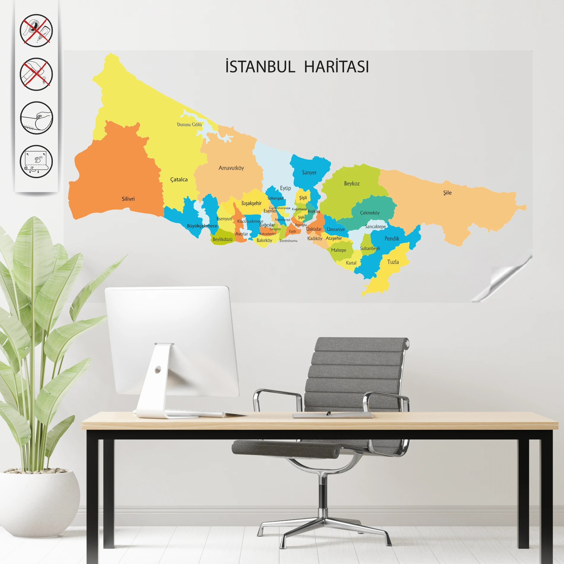 Statik Kağıt İstanbul Haritası
