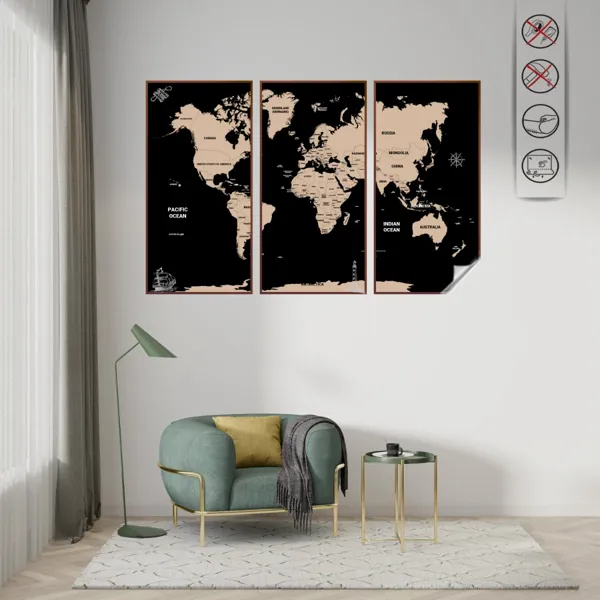 Statik Tutunma Özellikli Tablo - Poster Modern (Model- 27)