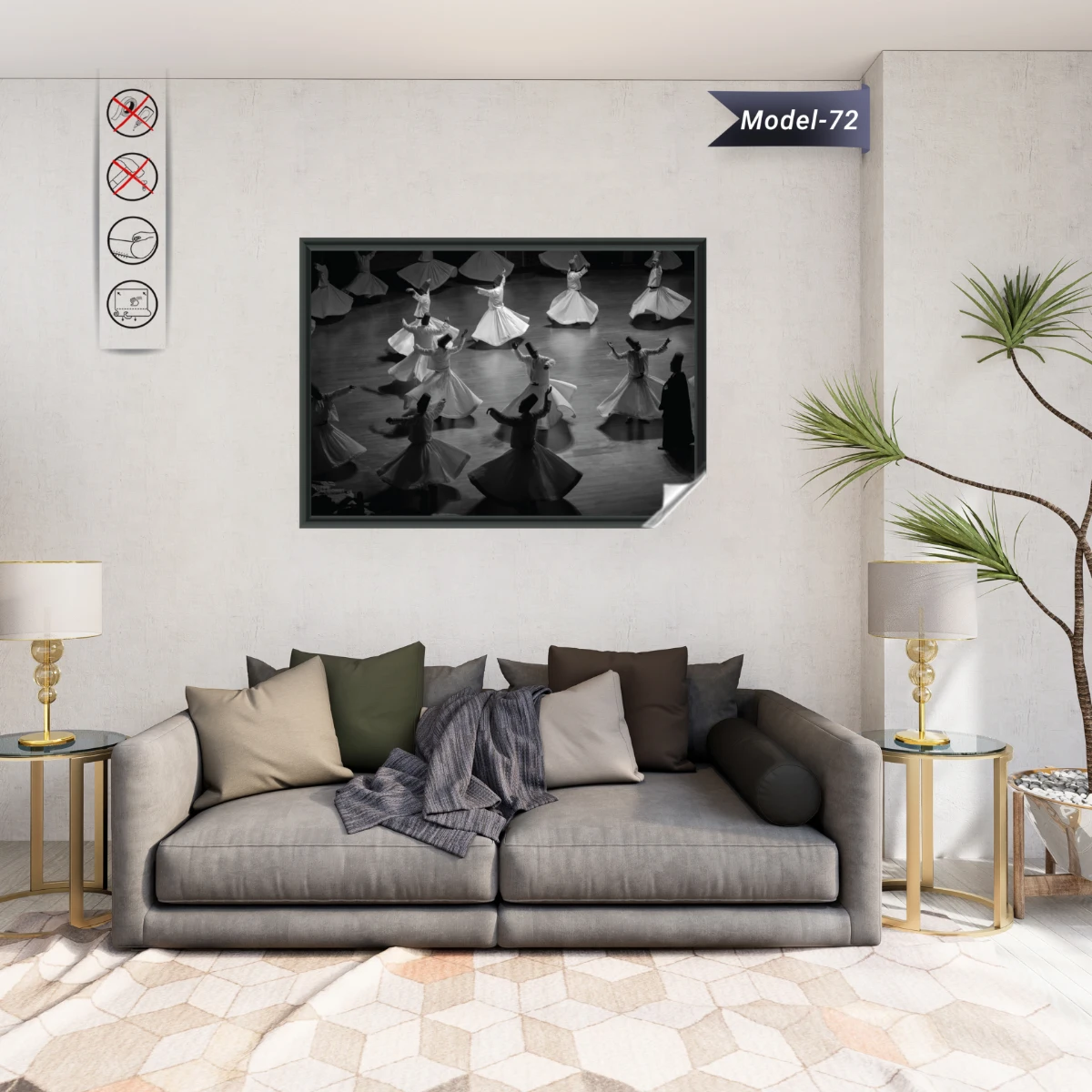Statik Tutunma Özellikli Tablo - Poster Dini (Model- 72)