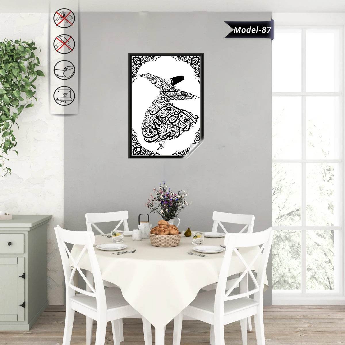 Statik Tutunma Özellikli Tablo - Poster Dini (Model- 87)