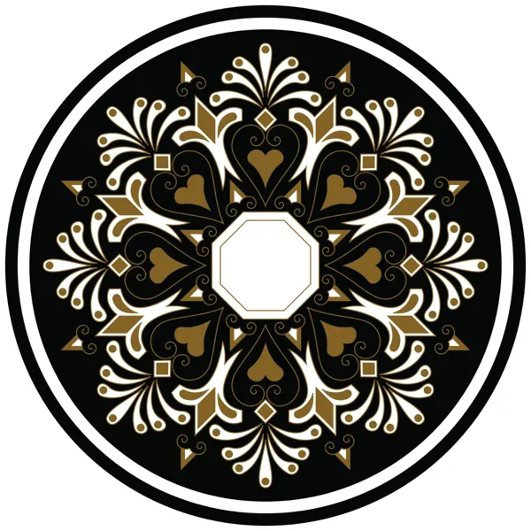 Yapışkanlı Desenli Yuvarlak Masa - Sehpa Kaplama (Model- 6)