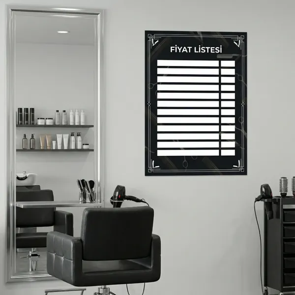 Yapışkanlı Kuaför Fiyat Listesi (Model- 22)