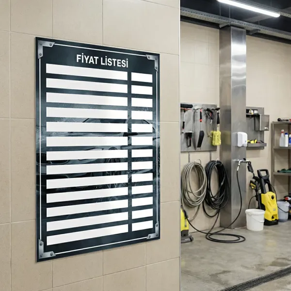 Yapışkanlı Oto Yıkama Fiyat Listesi (Model- 21)